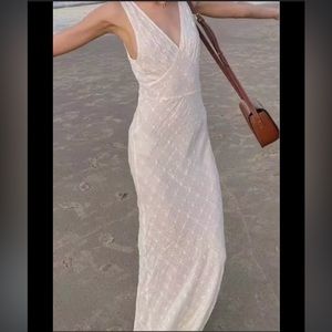 Realisation Par Caspar Dress White eyelit Claudia Schiffer 90s dress